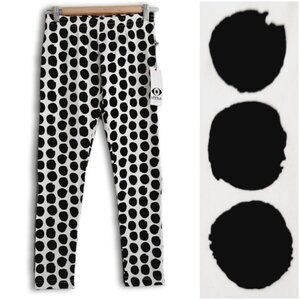 NEW - VEENA Organic Cotton Blend Polka Dot Leggings Tights B&W Kids Girls Sz 14